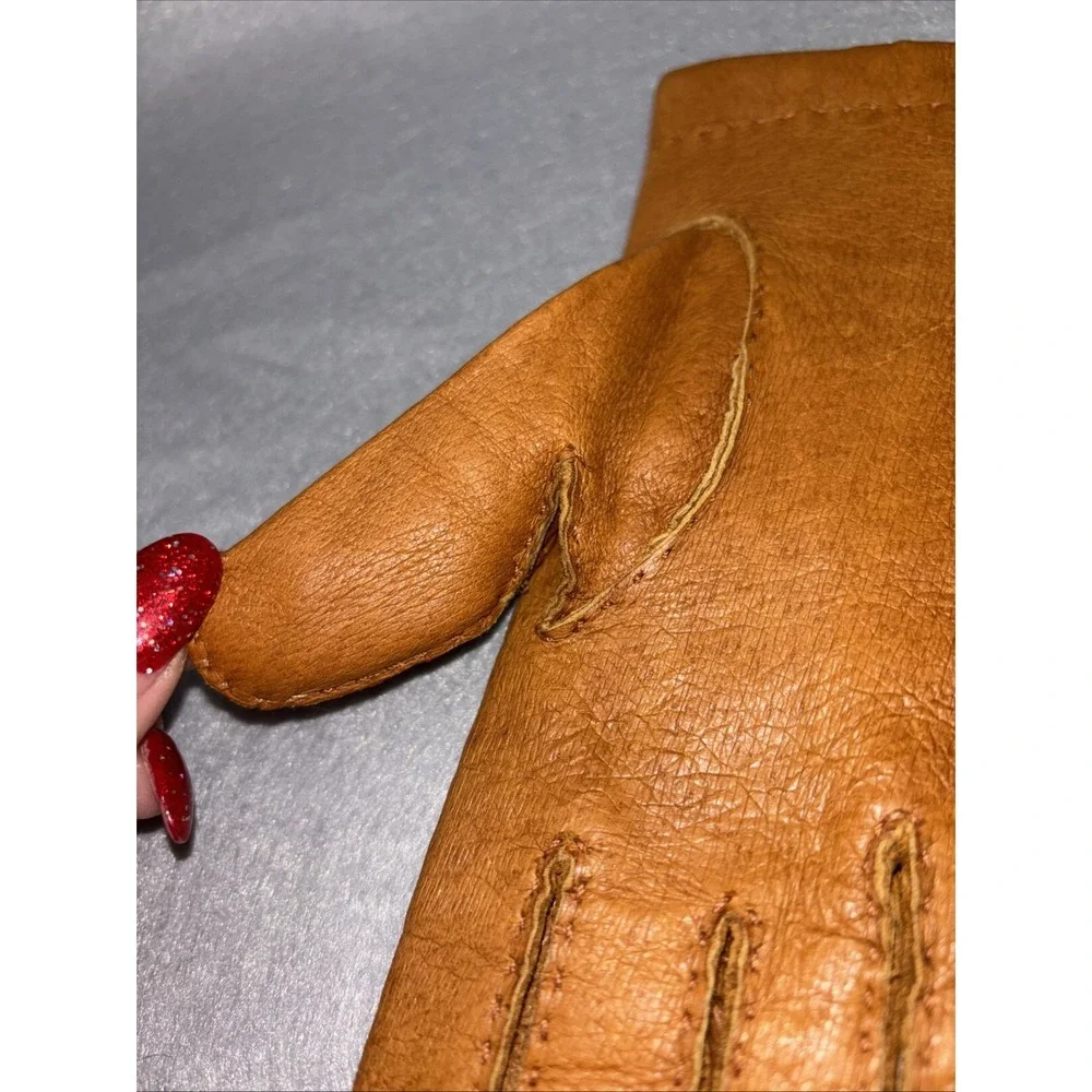 Vintage ARIS Leather Gloves Cashmere Lined Brown NWOT‎ Made In Hungary Women's 7